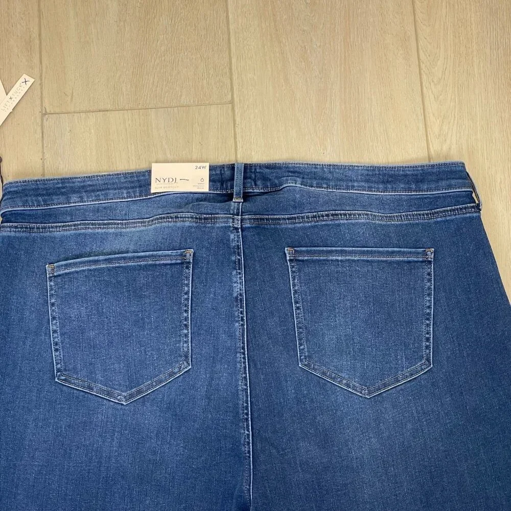 NEW NYDJ Womens Plus 24W Slim‎ Bootcut Jeans Lift Tuck Presidio Wash Denim
